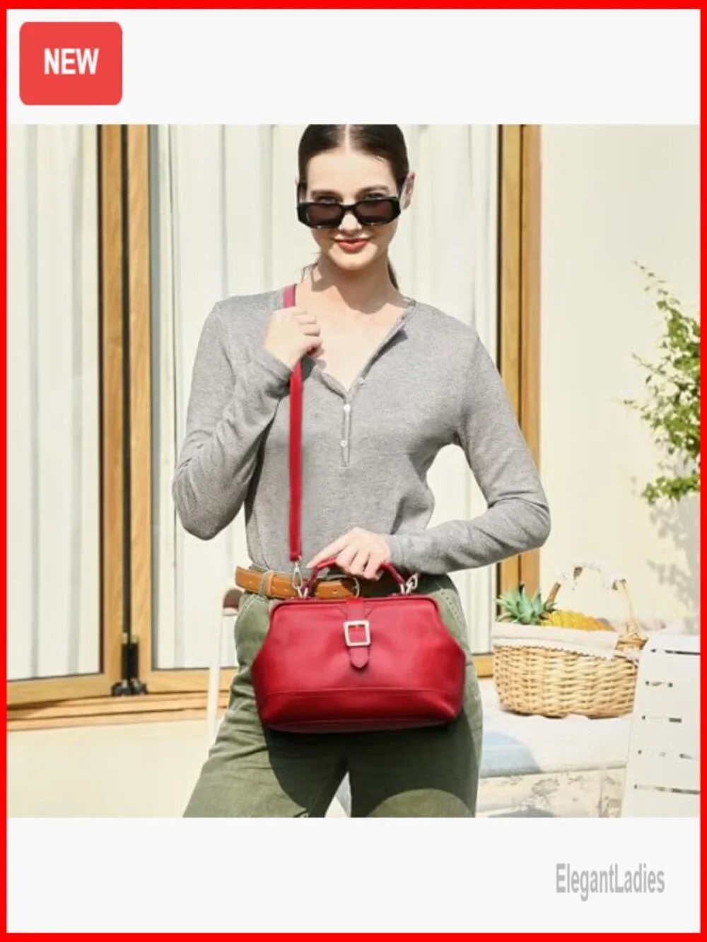 Genuine Leather Doctor Bag Satchel with Adjustable Strap Top Handle Purse